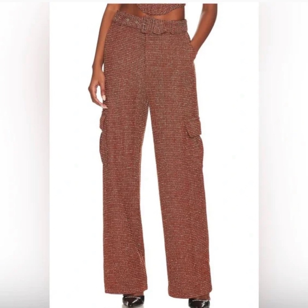Camila Coelho Tamsin Tweed Straight Leg Pant